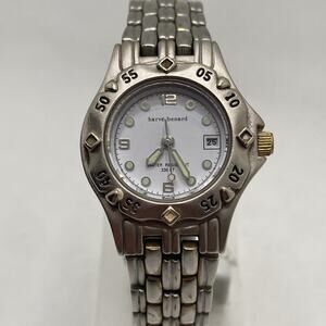 Vintage Harve Benard Watch Ladies quartz - White Face Silver Band New Battery